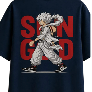 T-shirt graphique oversize pour homme, col rond, manches courtes, imprimé anime au dos, coupe ample, streetwear décontracté, vêtement de mode personnalisé - Product Image 4