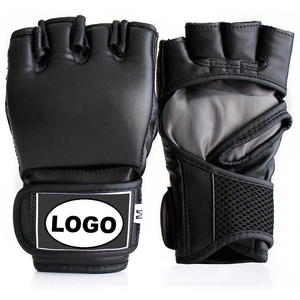 Breathable Leather MMA Training Gloves - <b>Open</b> Palm Grappling Mitts with Mesh Wrist Support - Custom OEM Factory Sparring - Product Image 1