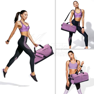 Sac de sport unisexe en tissu Oxford violet, forme rectangulaire, fermeture à glissière, plusieurs compartiments, grande capacité 20-36L, pour entraînement et voyage - Product Image 3