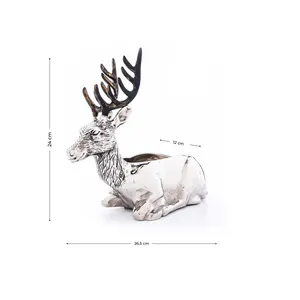 Tazón de Metal Artesanal Ecológico con Diseño de Ciervo Americano, Elegante Decoración de Mesa, Seguro para Uso en 2025, Zahid Exports - Product Image 5