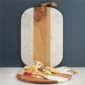 Planche à découper en bois naturel et marbre gris, style moderne, dernières pièces, blocs de découpe personnalisés en promotion - Product Image 5