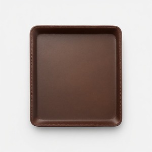 Plateau décoratif en cuir de luxe, conçu pour l'hôtellerie élégante et les espaces résidentiels, offrant un aspect raffiné et une longue durée de vie. - Product Image 1