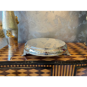 Support à gâteau en laiton couleur argent pour mariages, forme ronde, présentoir à gâteau et support à pâtisserie poli miroir - Product Image 6