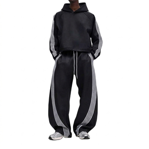 Custom <b>French</b> Terry Men's Baggy <b>Vintage</b> Tracksuit Sun Fade Acid Wash Hoodie and Stacked Sweatpants Set Tracksuit Men's Sweatsuit - Product Image 2