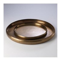 Plateau de service rectangulaire décoratif en aluminium de qualité export, personnalisable, style Art Déco, pour la maison, l'hôtellerie et Diwali