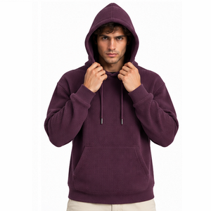 Sudadera con Capucha de Punto Waffle para Hombre, Manga Larga, Térmica, Informal, Deportiva, de Invierno, Estilo Urbano, Sudadera con Capucha Personalizada, Ropa al por Mayor - Product Image 5