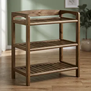 Estante de Baño Independiente de Madera de Mango, Estante de Almacenamiento de 4 Niveles, Organizador Multifuncional para Baño, Cocina, Sala de Estar - Product Image 5
