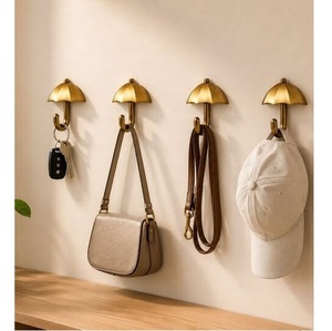 Crochets muraux en métal doré pour porte d'entrée, porte-manteau décoratif, ensemble de crochets de style minimaliste - Product Image 1
