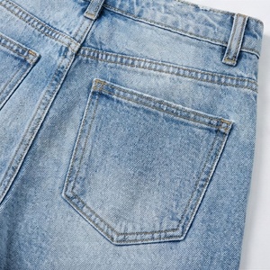 Shorts en jean personnalisables 100 % coton pour femme, coupe ample, écologiques, décontractés, jambes larges, style déchiré, pour l'été - Product Image 5