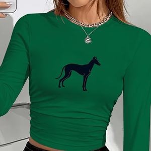 เสื้อแขนยาวผู้หญิงลายทางแฟชั่น Greyhounds - Product Image 2