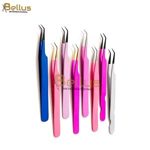 Pinzas para Extensión de Pestañas Multicolores con Recubrimiento Rosa, Acero Inoxidable, Herramienta Profesional para Pestañas, Marca Privada - Product Image 3