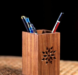 Porte-stylo en bois, cadeau de papeterie, support durable en bois naturel pour stylos et crayons, prix de gros - Product Image 2