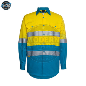 Vêtements de travail pour hommes, chemises de travail, salopettes, chemises de sécurité industrielle, chemises de travail réfléchissantes avec bande élastique, en vente. - Product Image 3