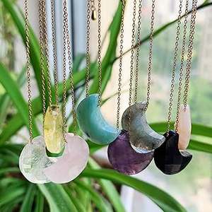 จี้สร้อยคอรูปพระจันทร์เสี้ยวเงินแท้โรเดียมประดับโอปอลเอธิโอเปียหลากสีธรรมชาติ คริสตัลบำบัด เหมาะสำหรับงานหมั้น - Product Image 5