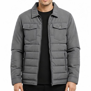 Chaqueta Acolchada con Capucha para Hombre, Color Naranja, Impermeable, Transpirable, Cortavientos, con Cierre, Estilo Casual, para Primavera, Exterior de Lana/Viscosa - Product Image 3