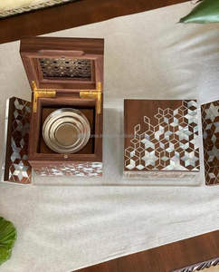 Ensemble de plateau artisanal nacre des perles, artisanat, brûleur Bakhoor pour la maison, boîte de rangement arabe, encensoir Ramadan Eid, cadeau - Product Image 2