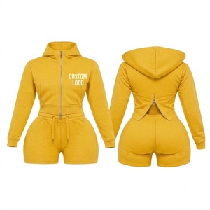 Combinaison longue à capuche noire pour femme, fermeture éclair bleue, coupe ajustée, style décontracté, toutes saisons, polyester/coton, séchage rapide - Product Image 6