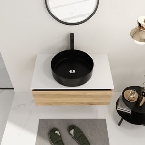 30-Inch Wall Mounted <b>Bathroom</b> <b>Vanity</b> with Black Art Ceramic Sink and 1 Soft Close Drawer KD Packing - Product Image 5
