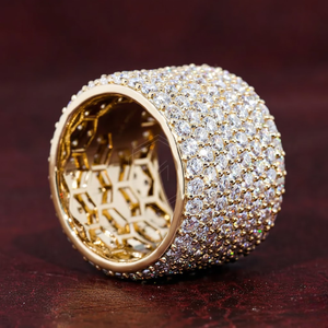 Anillo Iced Out de Hip Hop con Diamantes de Moissanita VVS de Corte Redondo, Bañado en Rodio, para Anillo Clásico Personalizado - Product Image 3