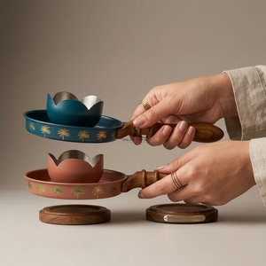 Decorative Arabic Bakhoor Burner With Wooden Handle And <b>Metal</b> Bowl, Ideal For Incense Burning, Home Fragrance And Gifting - Product Image 3