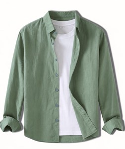 <b>Men's</b> Casual <b>Viscose</b>/Cotton Blend Plus Size Long Sleeve <b>Shirt</b> Spring Season Breathable Anti-Pilling <b>Shirt</b> - Product Image 4