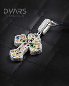 Colgante de Cruz de Moissanita Helada, Plata de Ley 925, Chapado en Oro de 18K, Joyería de Lujo Estilo Hip Hop, Amuletos de Cruz Personalizados para Fiestas de Raperos - Product Image 4