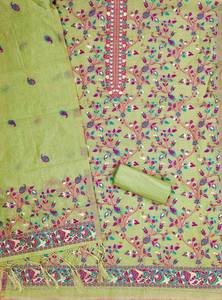 Conjunto de traje Anarkali de algodón crema bordado para mujer Noor, corte regular, ropa tradicional india y pakistaní, informal, para todas las estaciones - Product Image 6