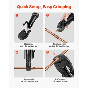 Utensili a pressione serie compatta da 1/2 pollice con ganasce in acciaio temprato 52 HRC per applicazioni HVAC/R ad alta pressione per componenti di sistemi HVAC - Product Image 5