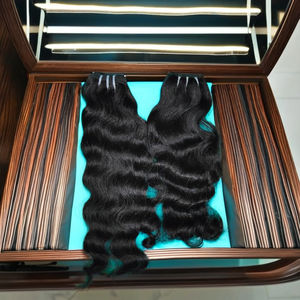 Extensiones de Cabello Indio Virgen 100% Natural, Textura Ondulada de Templo del Sur de la India, Tejido de Doble Trama a Máquina, Calidad de Lujo - Product Image 1