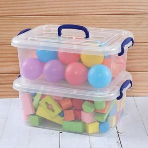 Morcte 8 L Clear <b>Plastic</b> <b>Storage</b> <b>Bin</b> with Handle 2-Pack Latching Boxes - Product Image 2