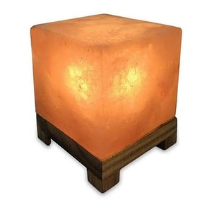 Wholesale Hand Carved Pink Himalayan Crystal Rock Salt Cube Lamp <b>Dimmer</b> Cord Included - Product Image 1