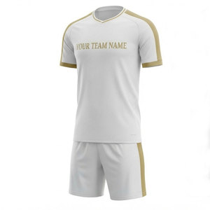 Ensemble de maillots de football personnalisés sublimés pour hommes, blanc et or, numéro 11, manches courtes, uniformes respirants, taille adulte - Product Image 3