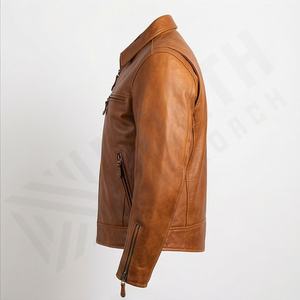 Chaqueta de cuero para hombre NAI-0470B, estilo motero, a la moda, para motocicleta, venta al por mayor, ropa protectora para motociclismo, color personalizado. - Product Image 3