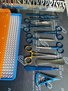 Juego de Instrumentos para Blefaroplastia de 11 Piezas de Acero Inoxidable con Bandeja de Esterilización de Plástico y Tapete de Silicona, Certificado CE - Product Image 3