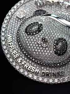 Collier de luxe streetwear avec pendentif pièce en moissanite plaqué or rose en argent sterling, motif panda de dessin animé mignon, style hip-hop glacé - Product Image 5