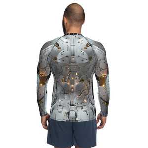 Camiseta de Manga Larga Transpirable para Hombre, Diseño Cyberpunk Robot, Impresión por Sublimación, Secado Rápido, Spandex/Nailon, Sin Costuras - Product Image 3