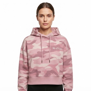 Womens Pink Camo <b>Crop</b> Hoodie Winter Clothes For Women Custom Hoodies <b>Zip</b> <b>Up</b> Hoodie Womens Hoodie Hoodies Women - Product Image 1