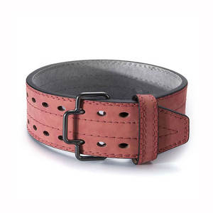 Ceinture de musculation en cuir de vachette pour le soutien du bas du dos, double couture, boucle réglable à double ardillon - Product Image 2