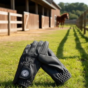 Guantes de equitación para mujer TM STARTECH con aberturas en los dedos, palma de cuero sintético, tela de malla transpirable, agarre con gancho y barra - Product Image 3