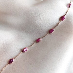 Dainty <b>Ruby</b> Bangle 925 Sterling Silver 14K Gold Plated IGI Certified Luxury Minimalist Jewelry Elegant Gift for Women - Product Image 6