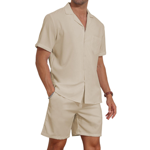 Ensemble coordonné grande taille pour homme, style streetwear, pour l'été, décontracté, à porter au quotidien, pour les sorties et l'entraînement. - Product Image 1