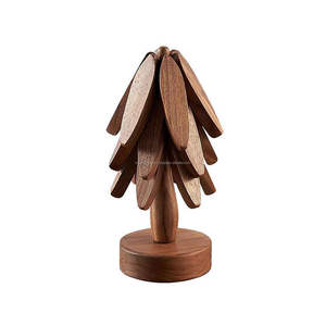 Juego de salvamanteles de árbol de madera para uso en cocina Posavasos para platos calientes Ollas Y PROTECCIÓN DE MESA Ideal para cocinas y comedores modernos - Product Image 2