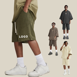 กางเกงขาสั้นผู้ชายขายส่ง ผ้าฝ้าย 100% กางเกงขาสั้นผ้าฟลีซเรียบง่าย สไตล์ลำลอง สตรีทแวร์ กางเกงขาสั้นฤดูร้อน เสื้อผ้าผู้ชาย - Product Image 3