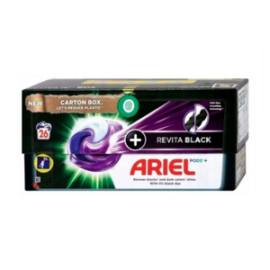 Cápsulas de Lavandería ARIEL Revita Black de Alta Calidad, 26 Unidades, Aroma a Limón, Jazmín y Lavanda Floral, para Baño y Cristales - Product Image 1