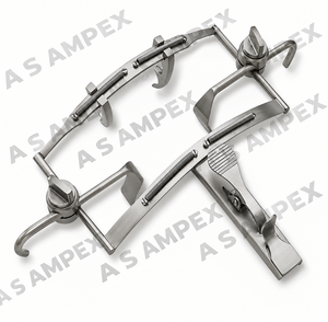 A S AMPEX Dingman Écarteur buccal manuel chirurgical en acier inoxydable, à deux lames par joue, réutilisable, autoclavable, pour ORL - Product Image 2