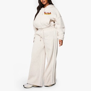 <b>Women's</b> High Quality Slim-Fitting Crop Hoodie Tracksuit in Grey XL Size Summer Winter Season Casual Style Elasticated Waistband - Product Image 4