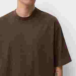 Heavyweight Cropped <b>Box</b> Fit Tshirt Oversized Heavy Weight <b>Drop</b> Shoulder T Shirt Mock Neck Cotton Boxy Fit T-shirt - Product Image 2