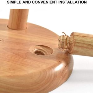 Modern Solid Wood Round <b>Stool</b> with Wooden Legs, Minimalist Dining Chair Bench for Living Room, <b>Bedroom</b> and Apartment Furniture - Product Image 5
