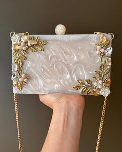 Pochette en résine émaillée en forme de hibou avec fleurs en cristal et feuilles dorées, décoration artistique pour la maison, mariages et fêtes - Product Image 6
