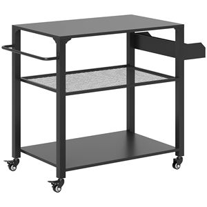 Carrello per barbecue da esterno a 3 livelli con ripiani portaoggetti e tavolo mobile per forno pizza con maniglia laterale - Categoria prodotti: Cappotti da donna - Product Image 1